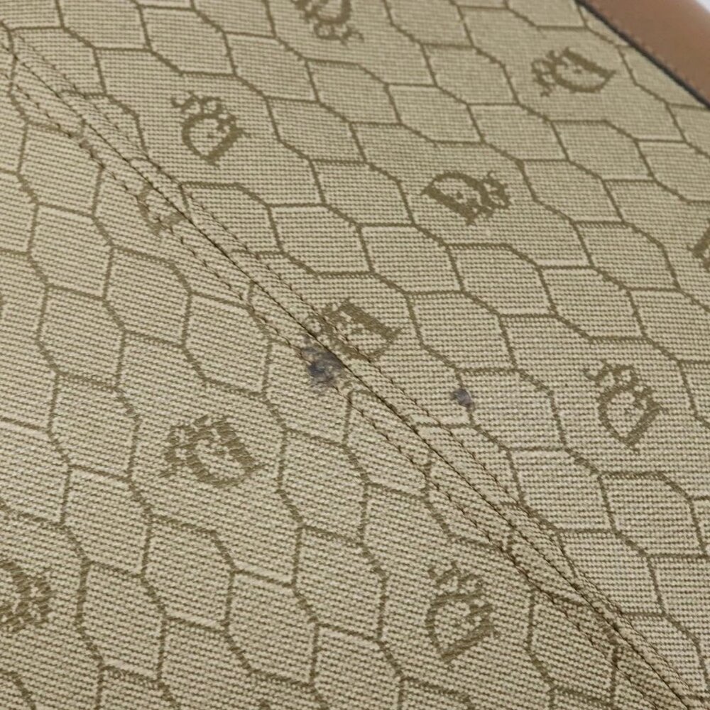 Christian Dior Honeycomb Canvas Shoulder Bag PVC Leather Beige Gold Auth ar13753 - Picture 11 of 16